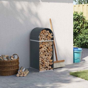 Portalegna Antracite 40x45x100 cm Acciaio Zincato