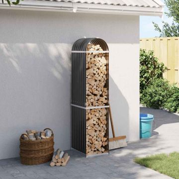 Portalegna Antracite 40x45x170 cm Acciaio Zincato