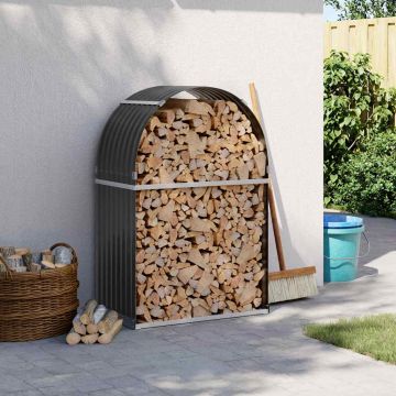 Portalegna Antracite 80x45x120 cm Acciaio Zincato