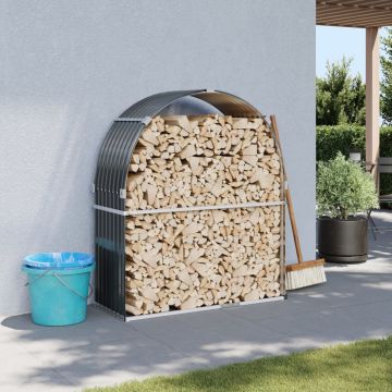 Portalegna Antracite 120x45x140 cm Acciaio Zincato