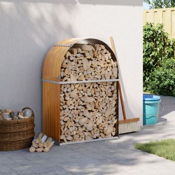 Portaceppi Effetto Legno 80x45x120 cm in Acciaio Zincato