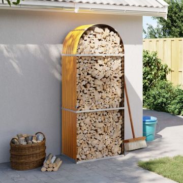 Portaceppi Effetto Legno 80x45x190 cm in Acciaio Zincato