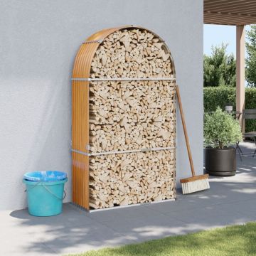 Portaceppi Effetto Legno 120x45x210 cm in Acciaio Zincato