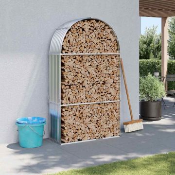 Portaceppi Argento 120x45x210 cm in Acciaio Zincato
