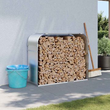 Portaceppi Argento 120x45x100 cm in Acciaio Zincato