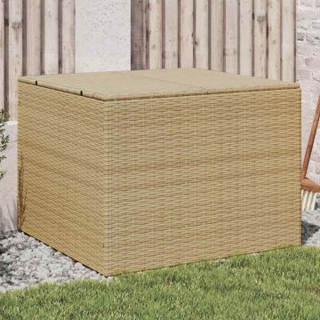 Contenitore da Giardino Beige Misto 291L in Polyrattan