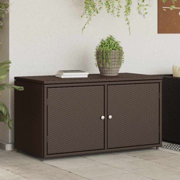 Armadietto Portaoggetti Giardino Marrone 110x55x60,5 Polyrattan