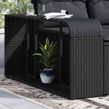 Scaffali portaoggetti 2 pz neri in polyrattan