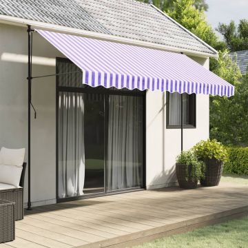 Tessuto Ricambio per Mantovana Tenda Righe Blu e Bianche 350 cm