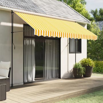 Tessuto Ricambio per Mantovana Tenda Righe Gialle Bianche 350 cm