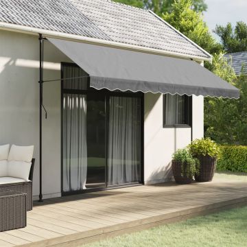 Tessuto di Ricambio per Mantovana da Tenda Strisce Antracite 400 cm