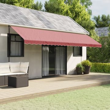 Tessuto di Ricambio per Mantovana da Tenda Strisce Bordeaux 600 cm