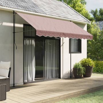 Tessuto di Ricambio per Mantovana da Tenda Strisce Marroni 300 cm
