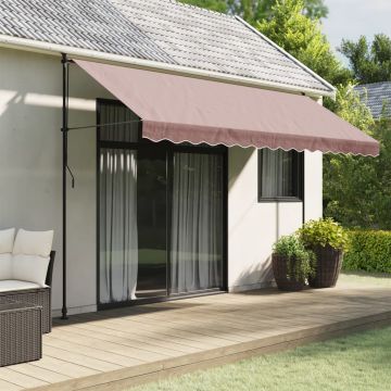 Tessuto di Ricambio per Mantovana da Tenda Strisce Marroni 400 cm