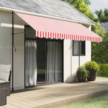 Tessuto Ricambio per Mantovana Tenda Righe Rosse Bianche 350 cm