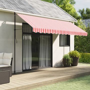 Tessuto Ricambio per Mantovana da Tenda Righe Rosse Bianche 400 cm