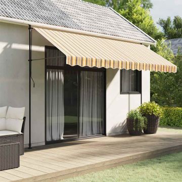 Tessuto Ricambio per Mantovana Tenda Righe Giallo e Grigio 400 cm