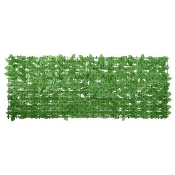 Paravento da Balcone con Foglie Verdi 200x75 cm