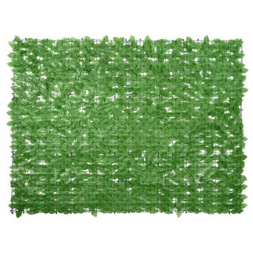 Paravento da Balcone con Foglie Verdi 200x150 cm