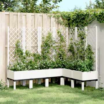 Fioriera da Giardino con Graticcio Bianco 160x120x142 cm in PP