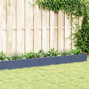 Fioriera Giardino Picchetti Grigio Blu 362,5x42,5x28,5 cm PP