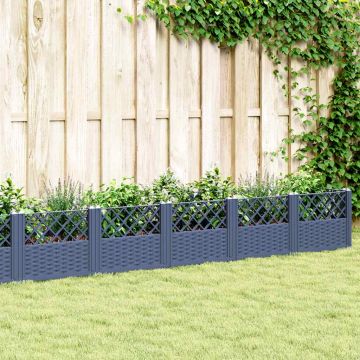 Fioriera Giardino Picchetti Grigio Blu 363,5x43,5x43,5 cm PP
