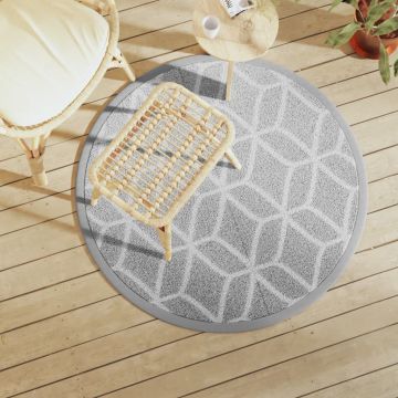 Tappeto da Esterno ARAKIL Grigio Ø120 cm in PP