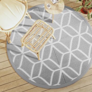 Tappeto da Esterno ARAKIL Grigio Ø160 cm in PP