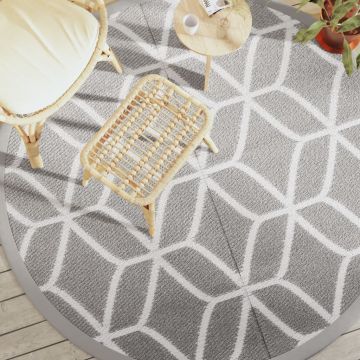Tappeto da Esterno ARAKIL Grigio Ø200 cm in PP