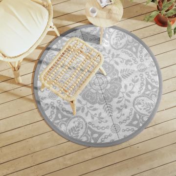 Tappeto da Esterni ARAKIL Grigio Chiaro Ø120 cm in PP