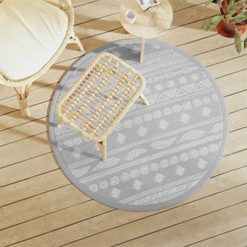 Tappeto da Esterno ARAKIL Grigio Ø120 cm in PP