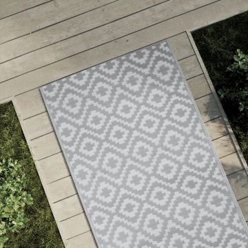 Tappeto da Esterni ARAKIL Grigio 80x250 cm in PP
