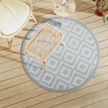 Tappeto da Esterno ARAKIL Grigio Ø120 cm in PP