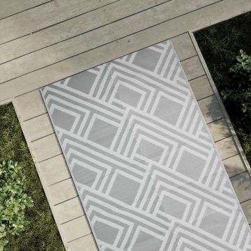 Tappeto da Esterni ARAKIL Grigio 80x150 cm in PP