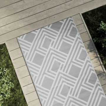 Tappeto da Esterni ARAKIL Grigio 80x250 cm in PP