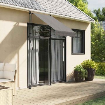 Tenda da Sole Retrattile Antracite 100x150 cm Tessuto e Acciaio