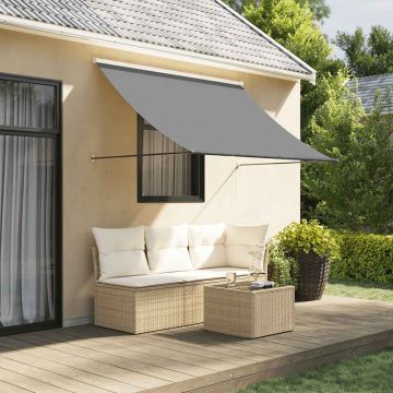 Tenda da Sole Retrattile Antracite 200x150 cm Tessuto e Acciaio