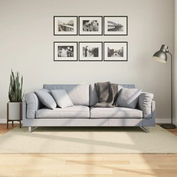 Tappeto a Pelo Corto HUARTE Morbido e Lavabile Crema 140x200 cm