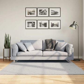 Tappeto a Pelo Corto HUARTE Morbido e Lavabile Grigio 160x160cm
