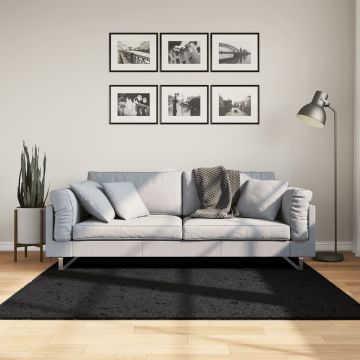 Tappeto OVIEDO a Pelo Corto Nero 160x160 cm