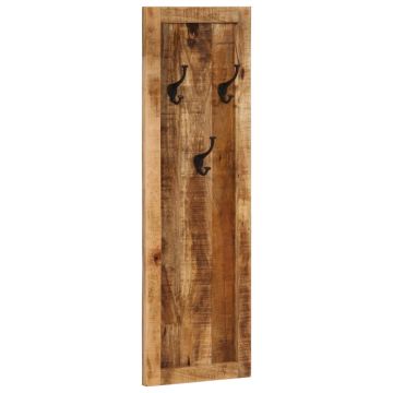 Appendiabiti da Parete 2 pz 3 Ganci in Legno Massello di Mango