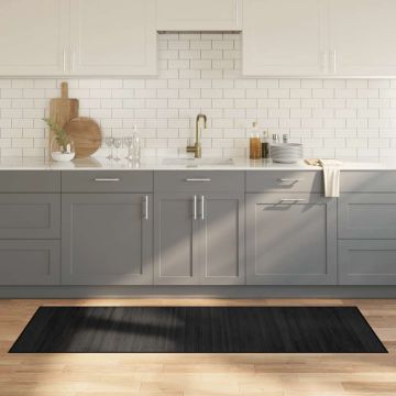 Tappeto Rettangolare Nero 70x200 cm in Bambù