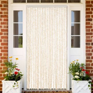 Tenda Antimosche Beige e Bianca 100x200 cm in Ciniglia