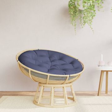 Cuscino Rotondo Blu Marino Ø 100x11 cm in Tessuto Oxford