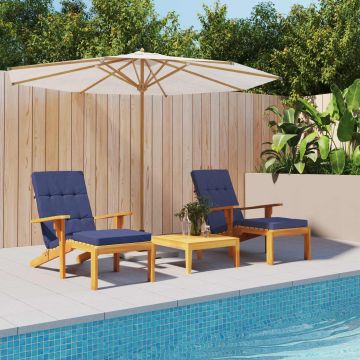 Cuscino da Esterno 2 pz Tessuto Blu navy 180 x 55 x 7 cm