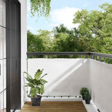 Paravento da Balcone Bianco 90x800 cm 100% Poliestere Oxford
