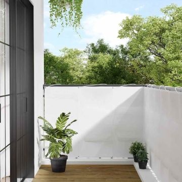 Paravento da Balcone Bianco 120x800 cm 100% Poliestere Oxford
