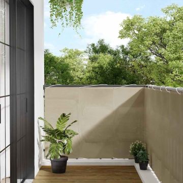 Paravento da Balcone Beige 120x1000 cm 100% Poliestere Oxford