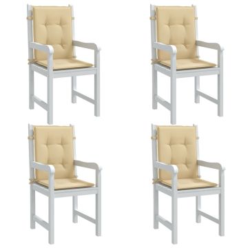 Cuscini Sedia Schiena Bassa 4 pz Beige Mélange 100x50x4 Tessuto