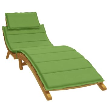 Cuscino per Lettino Prendisole Verde Mélange 186x58x4cm Tessuto